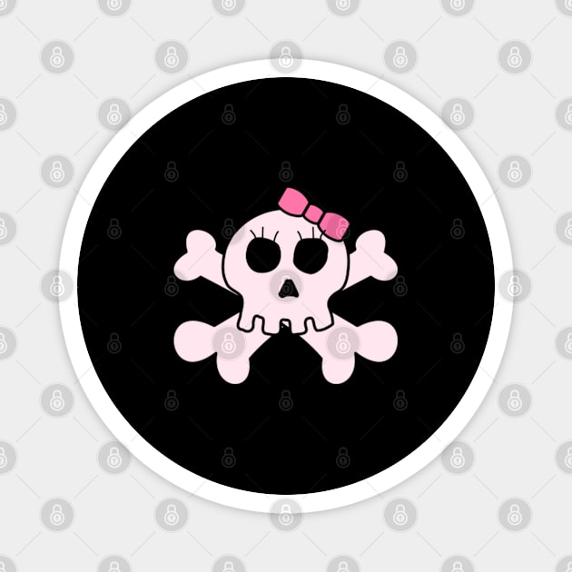 Cute Pink Skull And Bones Magnet by Flippin' Sweet Gear